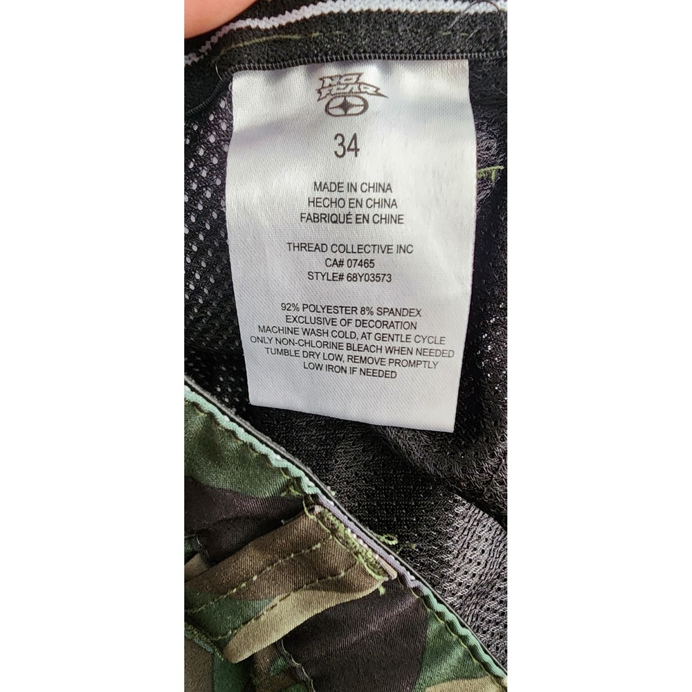 No Fear Green & Black Tropical Camo Quick Dry Stretch Hybrid Shorts Men's 34 - Picture 4 of 4